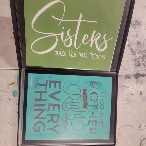 Bundle 7 ~ Reusable Silk Screen Stencils ~ 10 x 13 Binder ~Mom, Dad, Pets - Picture 9 of 16